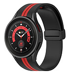 Avizar Bracelet pour Galaxy Watch 5 / 5 Pro / 4 Silicone Souple Bicolore  noir / rouge