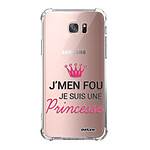 Evetane Coque Samsung Galaxy S7 Edge anti-choc souple angles renforcés transparente Motif Je suis une princesse