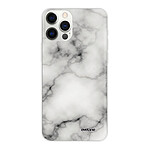 Evetane Coque iPhone 12/12 Pro 360 intégrale transparente Motif Marbre blanc Tendance
