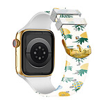 Avizar Bracelet pour Apple Watch 41 / 40 / 38 mm Silicone à Motif Ananas Multicolore