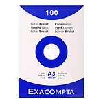 EXACOMPTA Étui de 100 fiches bristol blanc uni non perforé 148x210mm Blanc