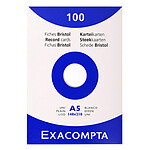 EXACOMPTA Étui de 100 fiches bristol blanc uni non perforé 148x210mm Blanc
