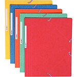 COUTAL Lot de 50 Chemises simple à élastique carte lustrée 5/10e 32x24cm assorties