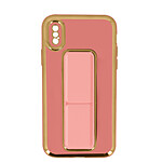 Avizar Coque pour iPhone X et XS Silicone flashy Béquille pliable Système magnétique rose