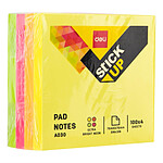 DELI Stick Up Notes adhésives repositionnables 76×76mm - 4×100 feuilles 4 couleurs x 6