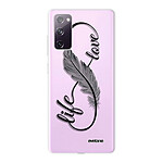 Evetane Coque Samsung Galaxy S20 FE 360 intégrale transparente Motif Love Life Tendance