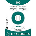 EXACOMPTA Paquet 100 fiches sous film - ligné non perforé - 105x148mm - Blanc x 20