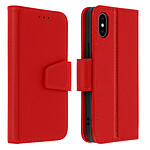 Avizar Housse Apple iPhone X / XS Cuir Porte-carte Fonction Support Premium rouge