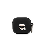 Karl Lagerfeld Coque pour Airpods 3 en Silicone avec Anneau Noir