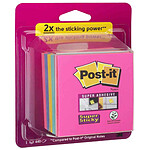 POST-IT Bloc-note cube Super Sticky Notes 76 x 76 mm 440 Feuilles Rainbow