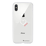 LaCoqueFrançaise Coque iPhone X/Xs silicone transparente Motif Coeur Blanc Amour ultra resistant