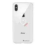 LaCoqueFrançaise Coque iPhone Xs Max silicone transparente Motif Coeur Blanc Amour ultra resistant