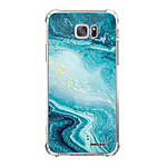 Evetane Coque Samsung Galaxy S7 Edge anti-choc souple angles renforcés transparente Motif Bleu Nacré Marbre