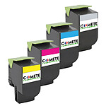 4 Toners compatibles LEXMARK 802 - 1 Noir + 1 Cyan + 1 Magenta + 1 Jaune