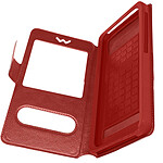 Avizar Étui Smartphone Universel Taille XL Fenêtres D'affichage et Décrochage  rouge