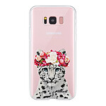 Evetane Coque Samsung Galaxy S8 360 intégrale transparente Motif Leopard Couronne Tendance