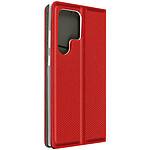 Avizar Étui pour Samsung Galaxy S23 Ultra avec Clapet Porte carte Fonction Support  rouge