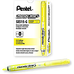 PENTEL Surligneur Handy-Line S Rétractable/Rechargeable Jaune x 12