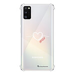 LaCoqueFrançaise Coque Samsung Galaxy A41 anti-choc souple angles renforcés transparente Motif Coeur Blanc Amour