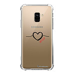LaCoqueFrançaise Coque Samsung Galaxy A8 2018 anti-choc souple angles renforcés transparente Motif Coeur Noir Amour
