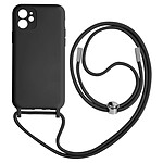 Avizar Coque Cordon pour iPhone 11 Semi-rigide Lanière Tour du Cou 80cm  Noir