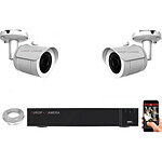 EC-VISION Kit vidéo surveillance IP 2 caméras tubes POE 5 MegaPixels