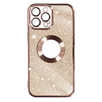 Avizar Coque pour iPhone 12 Pro Paillette Amovible Silicone Gel  Rose Gold