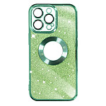 Avizar Coque pour iPhone 13 Pro Paillette Amovible Silicone Gel  Vert