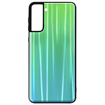 Avizar Coque Samsung Galaxy S21 Plus Bi-matière Holographique Brillant Fine Légère Vert