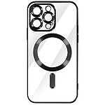 Avizar Coque MagSafe pour iPhone 14 Pro Max Silicone Protection Caméra  Contour Chromé Noir