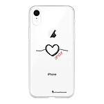 LaCoqueFrançaise Coque iPhone Xr silicone transparente Motif Coeur Noir Amour ultra resistant