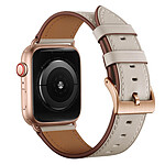 Avizar Bracelet pour Apple Watch 41mm et 40mm et 38 mm Cuir véritable  Beige