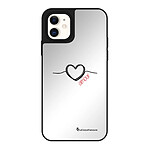 LaCoqueFrançaise Coque iPhone 12 Mini miroir Coeur Noir Amour Design