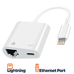 Avizar Adaptateur Lightning vers Ethernet + Lightning Charge et Connexion Internet  Blanc