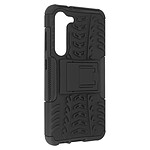 Avizar Coque pour Samsung Galaxy S23 Bi-matière Antichoc avec Béquille Support Noir