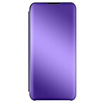 Avizar Housse Samsung Galaxy A03S Clapet translucide Design Miroir Support Vidéo violet