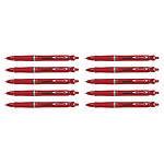 PILOT Stylo à Bille Acroball Begreen Pointe Moyenne Rouge x 10