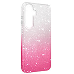 Avizar Coque pour Samsung Galaxy S24 Paillette Silicone Semi rigide Fine Blanc / Rose