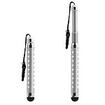 Avizar Stylet Retractable Argent avec Strass pour écran Tactile - Attache Jack 3.5 mm