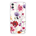 Evetane Coque iPhone 11 silicone transparente Motif Fleurs Multicolores ultra resistant