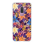 LaCoqueFrançaise Coque Samsung Galaxy S9 Plus 360 intégrale transparente Motif Fleurs violettes et oranges Tendance