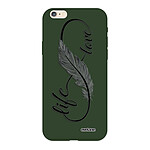 Evetane Coque iPhone 6/6S Silicone Liquide Douce vert kaki Love Life