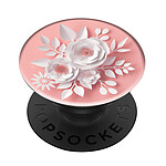 PopSockets PopGrip Smartphone Maintien Support Vidéo Design Fleur Rose et Blanc