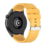 Avizar Bracelet pour Huawei Watch GT Runner Silicone Renforcé Boucle Argentée Jaune