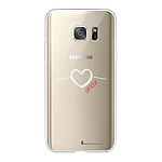 LaCoqueFrançaise Coque Samsung Galaxy S7 360 intégrale transparente Motif Coeur Blanc Amour Tendance