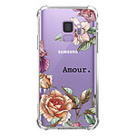 LaCoqueFrançaise Coque Samsung Galaxy S9 anti-choc souple angles renforcés transparente Motif Amour en fleurs