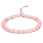 Avizar Bijou de Téléphone Bracelet à Perles Rondes Collection Glam rose translucide