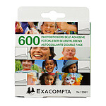 EXACOMPTA Boite de 600 autocollants pour photo,double-face blanc x 10