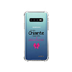 Evetane Coque Samsung Galaxy S10 anti-choc souple angles renforcés transparente Motif Un peu chiante tres attachante