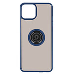 Avizar Coque pour iPhone 13 Pro Bi-matière Bague Métallique Support Vidéo Bleu
